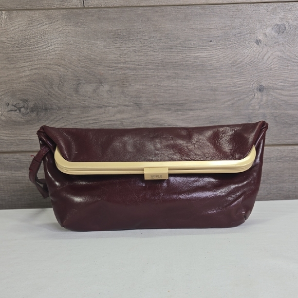 Latico NJ-USA  Burgundy Leather Clutch Wristlet - Picture 1 of 11